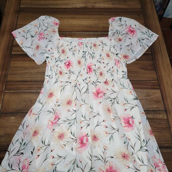 Lily Rose Short Sleeve Summer Hi-Low Dress w/ Flowers - Size XL - Picture 5 of 7